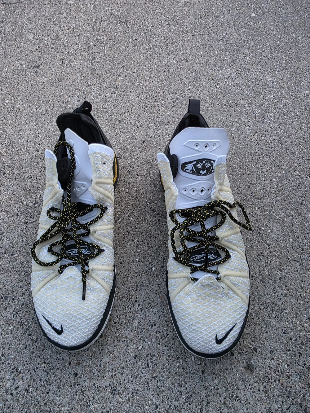 Nike LeBron Low-Top Basketball Sneakers in Cream & Black Men Size 10.5
